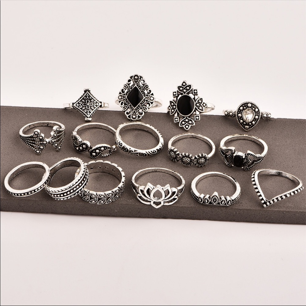 15 Pc. Boho Ring Set - Picture 3 of 4